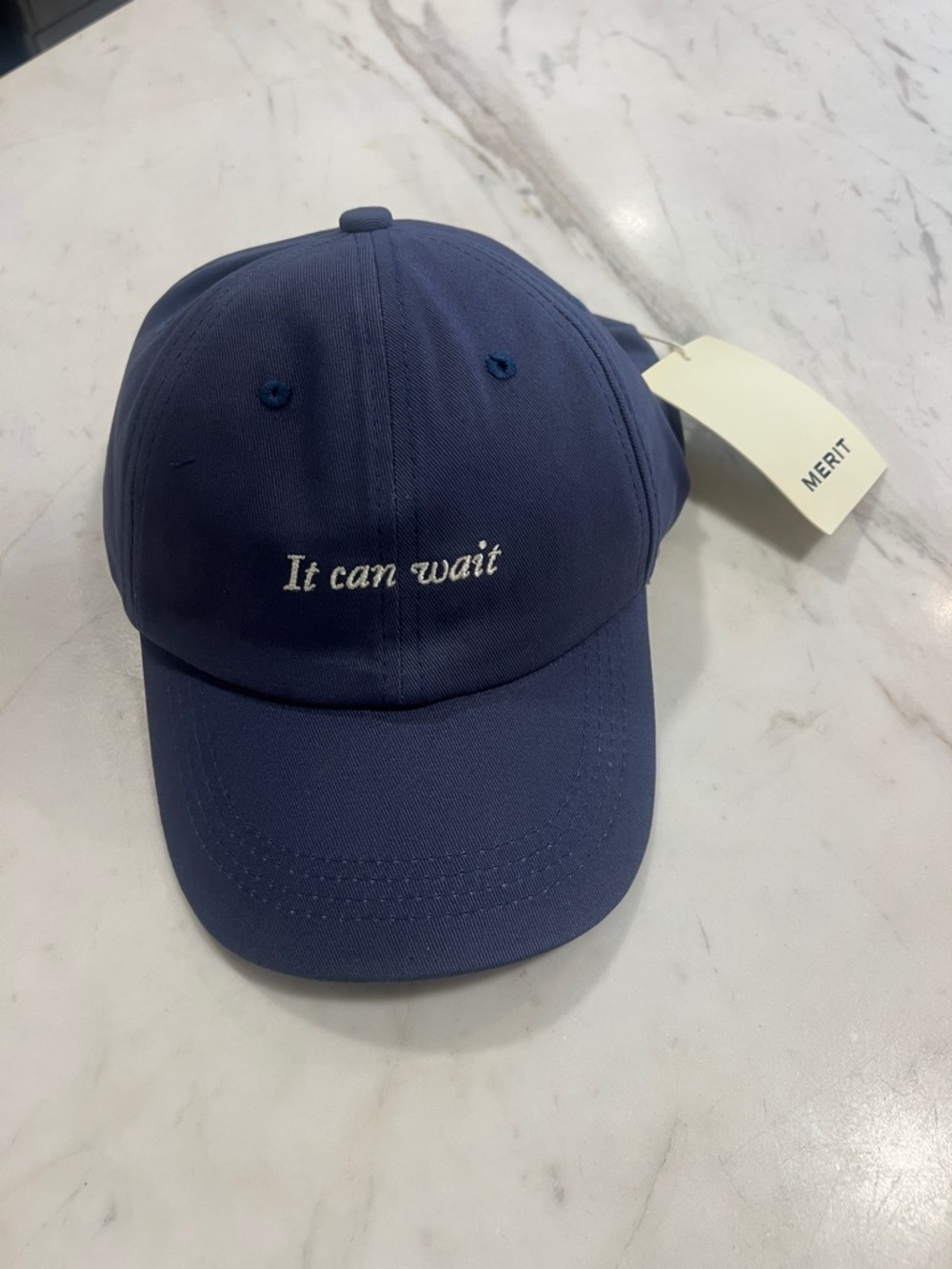 MERIT Navy "It Can Wait" Embroidered Baseball Cap